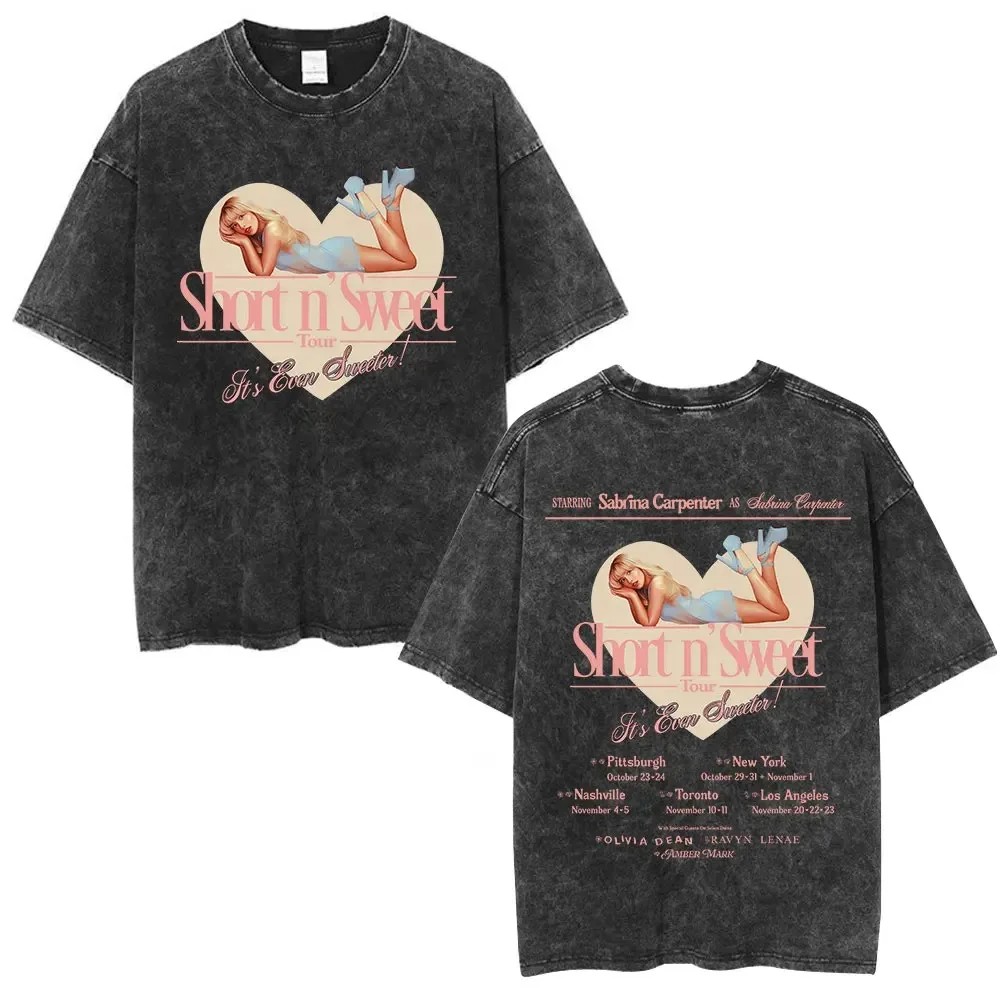 غسلها خمر سابرينا نجار غلاف الألبوم الجرافيك تي شيرت الرجال النساء موضة البوب الموسيقى تي شيرت الذكور عادية المتضخم تي شيرت #1