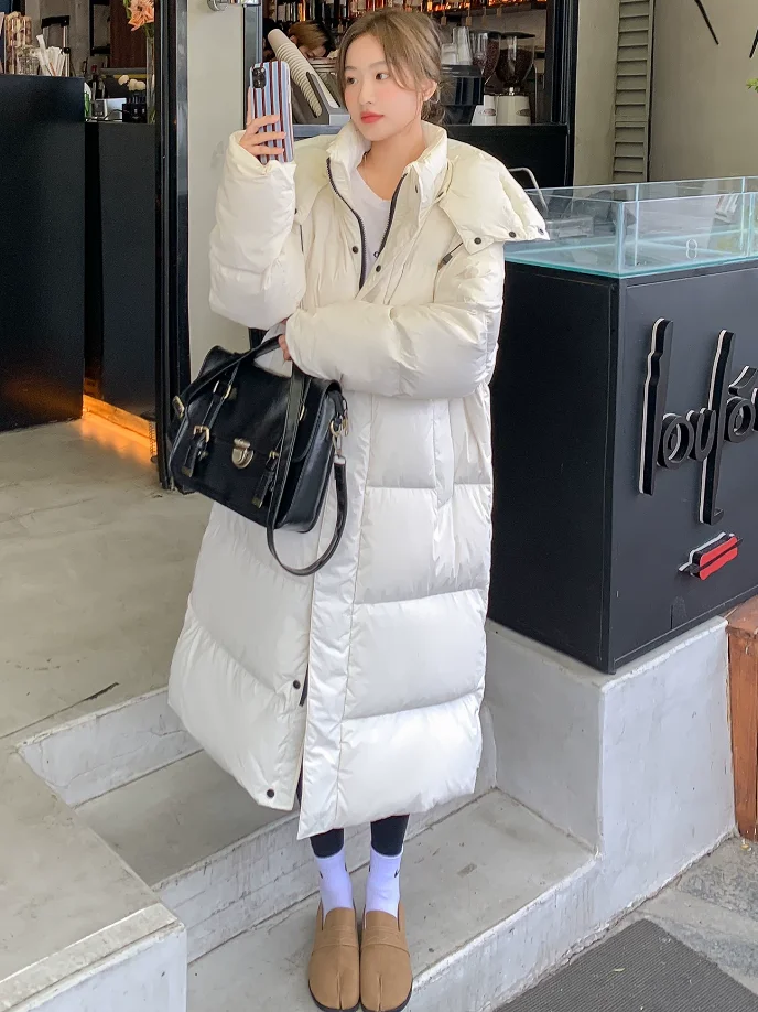 2026 Koreanischer Vintage Y2K Damen-Langparka mit Kunstfellkragen, Winter-Warmmantel, Dicker Baumwoll-Steppmantel, Lässige Atmosphäre Oberbekleidung