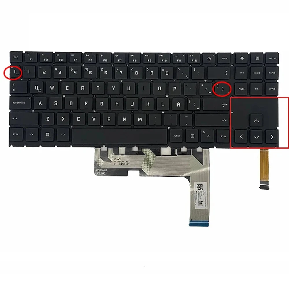 Latin RGB Backlit Keyboard for HP OMEN 16-B 16T-B 16T-K 16T-WF 16-K 16-K0023DX 16-U 16-U1047 16-WD 16-WD0063DX 16-WF 16Z-XF