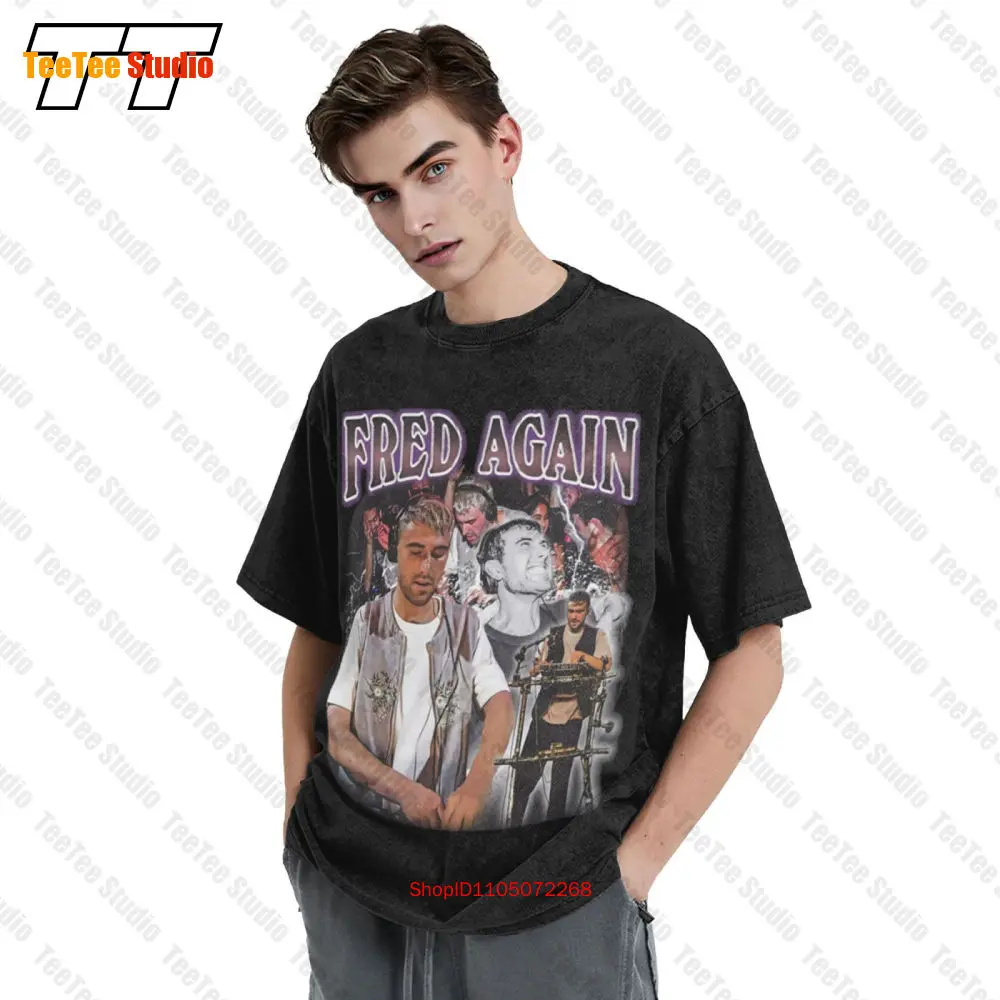 فريد مرة أخرى خمر ريترو ستايل خمر المتضخم تي شيرت غرفة المرجل ZYQA #3