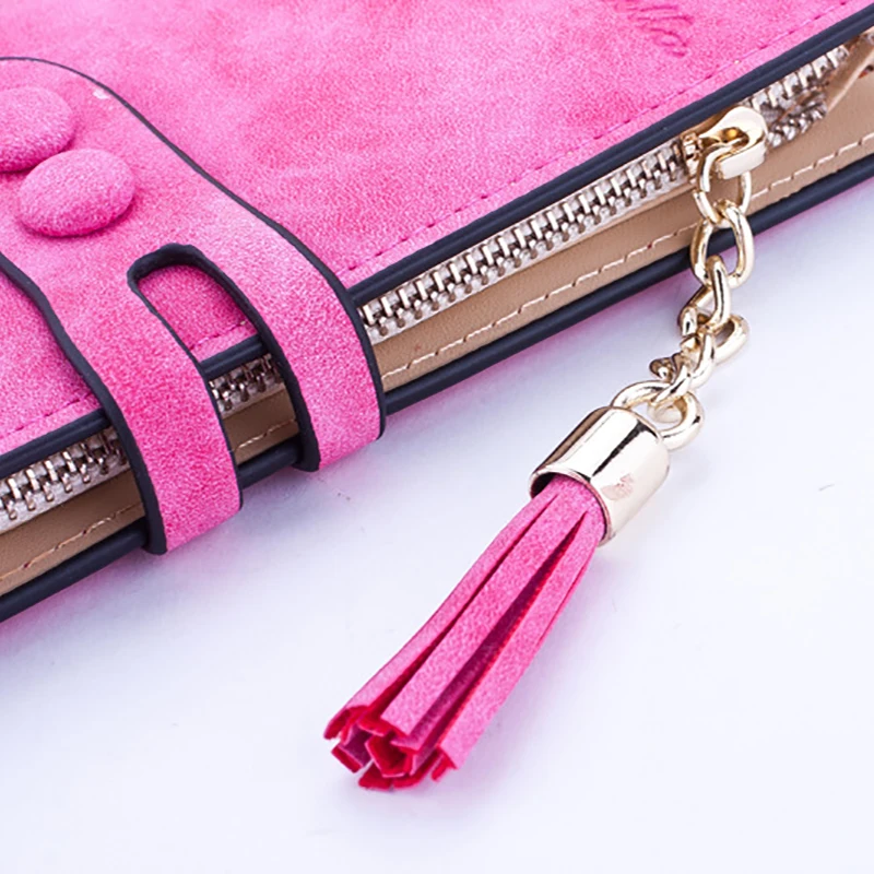 Long Tassel Korean Wallet Women Monederos Fashion Frosted Umbrella Female Coin Purse Zipper Wallet Card Holder Bolsos Clutch