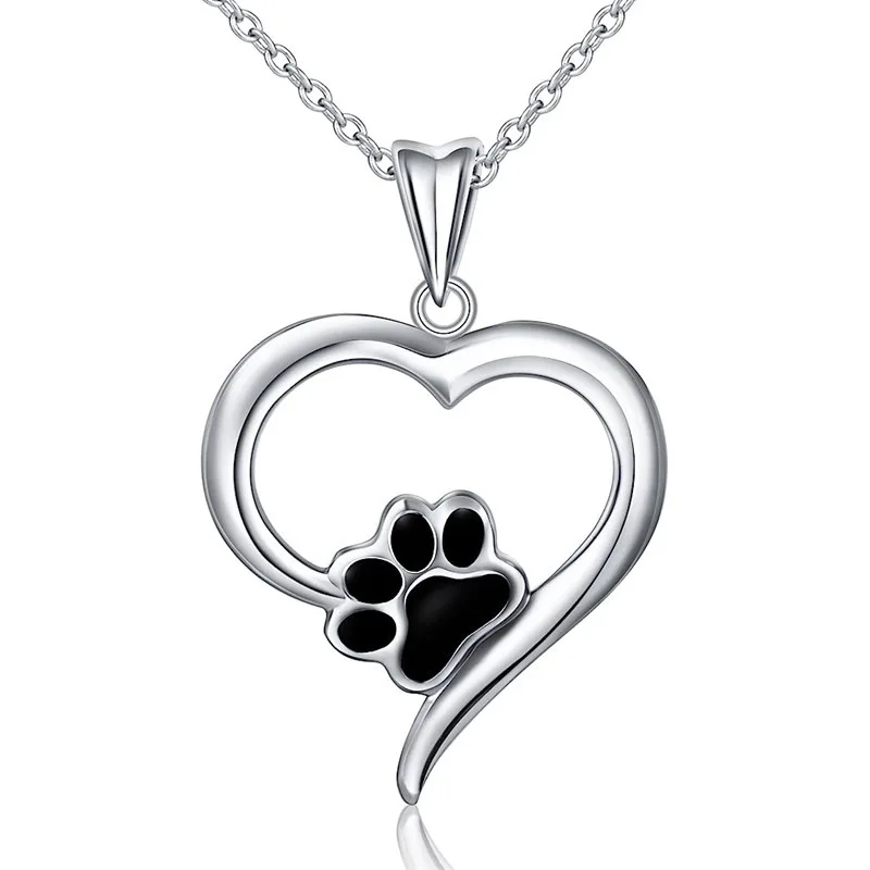 2024 New European and American Love Cat Claw Necklace Dripping Oil Cute Daily Matching Accessories Sweet Girl Essential