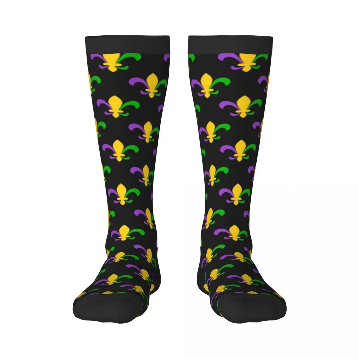 Unisex Socks Mardi Gras Fleur De Lis Pattern Casual Harajuku Business Socks