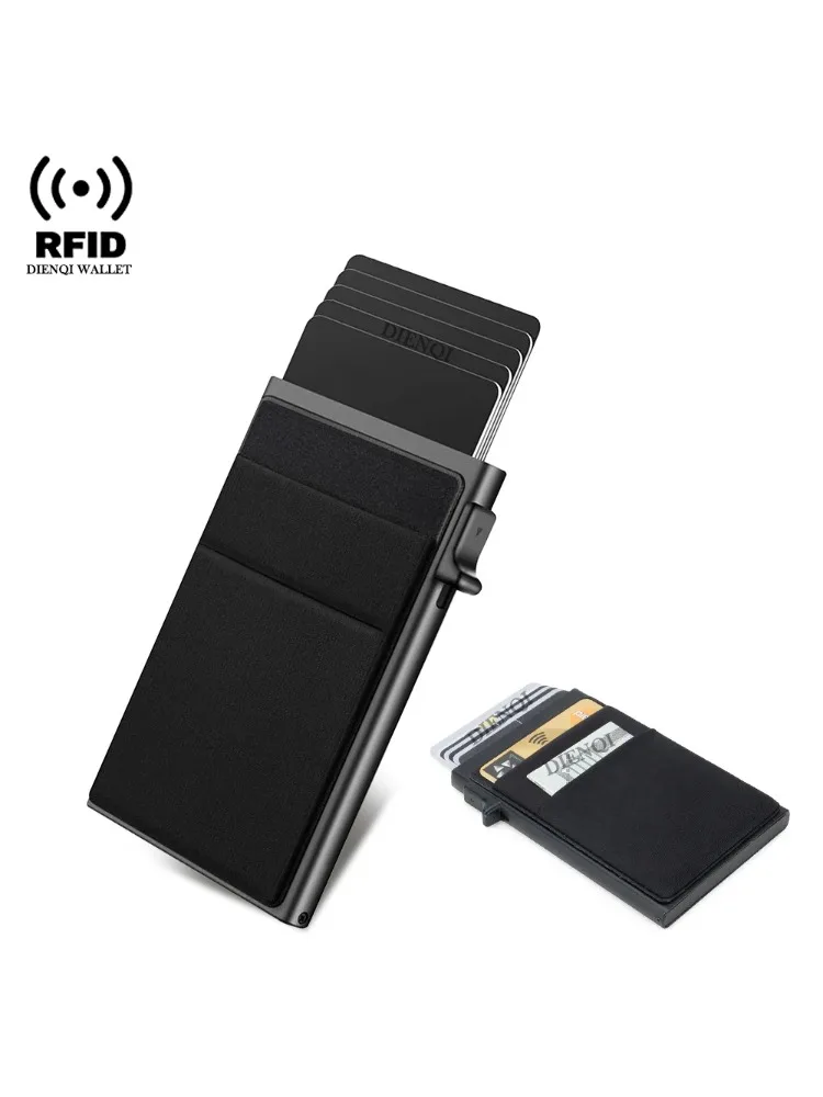 Metall-RFID-Geldbörse für Herren, Schlankes Minimalistisches Kreditkartenetui, Dünner Bank-ID-Halter, Luxuriöses Mini-Modell für Carteras