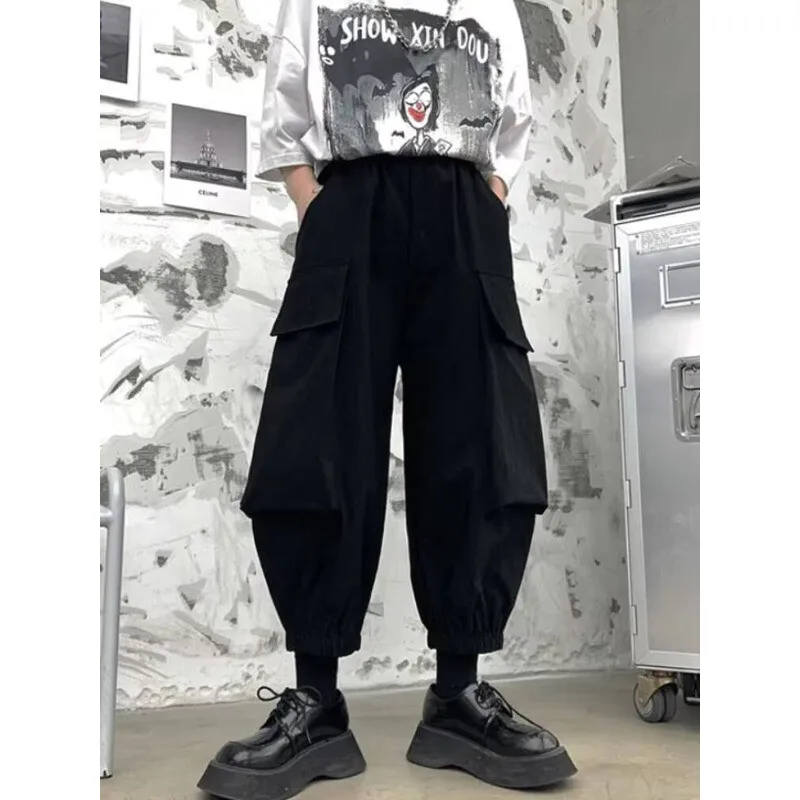 

Dark Personality Pocket Waist Men's Loose New Simple Loose Casual Fashion Large Size Cargo Pants