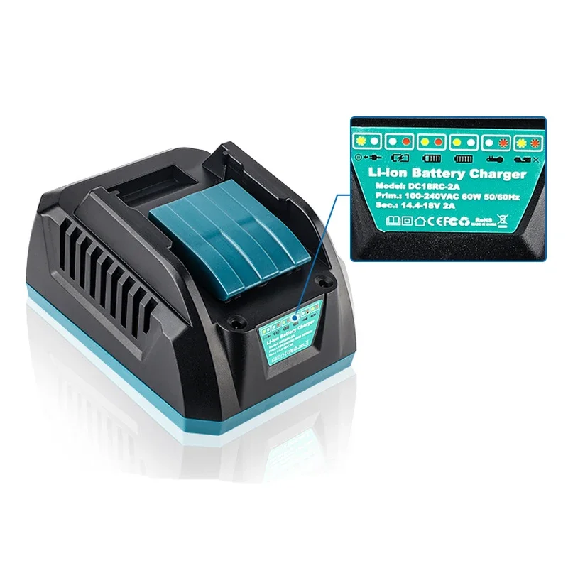 DC18RC Li-ion Battery 2A Charger for Makita 18V 14.4V BL1860B BL1850B BL1840 BL1830 BL1820 BL1415 BL1440 Power tool Charger