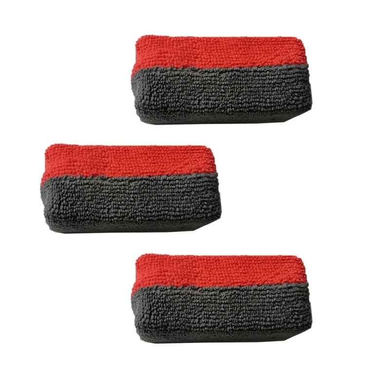 QM 3pcs Double  Sided Microfiber Sponges Scratch Frees Application Automotive Cleaning Pad set for Waxing & Ceramic Coating