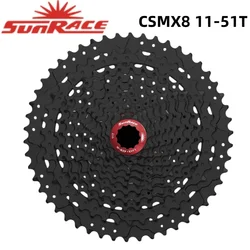 Sunrace Cassette 11Speed CSMX8 11-46T 11-51T Sliver/Black K7 12S CSMZ800 CSMZ600 11-51T 12speed 1PCS Fitting HG-Spline MTB Ride