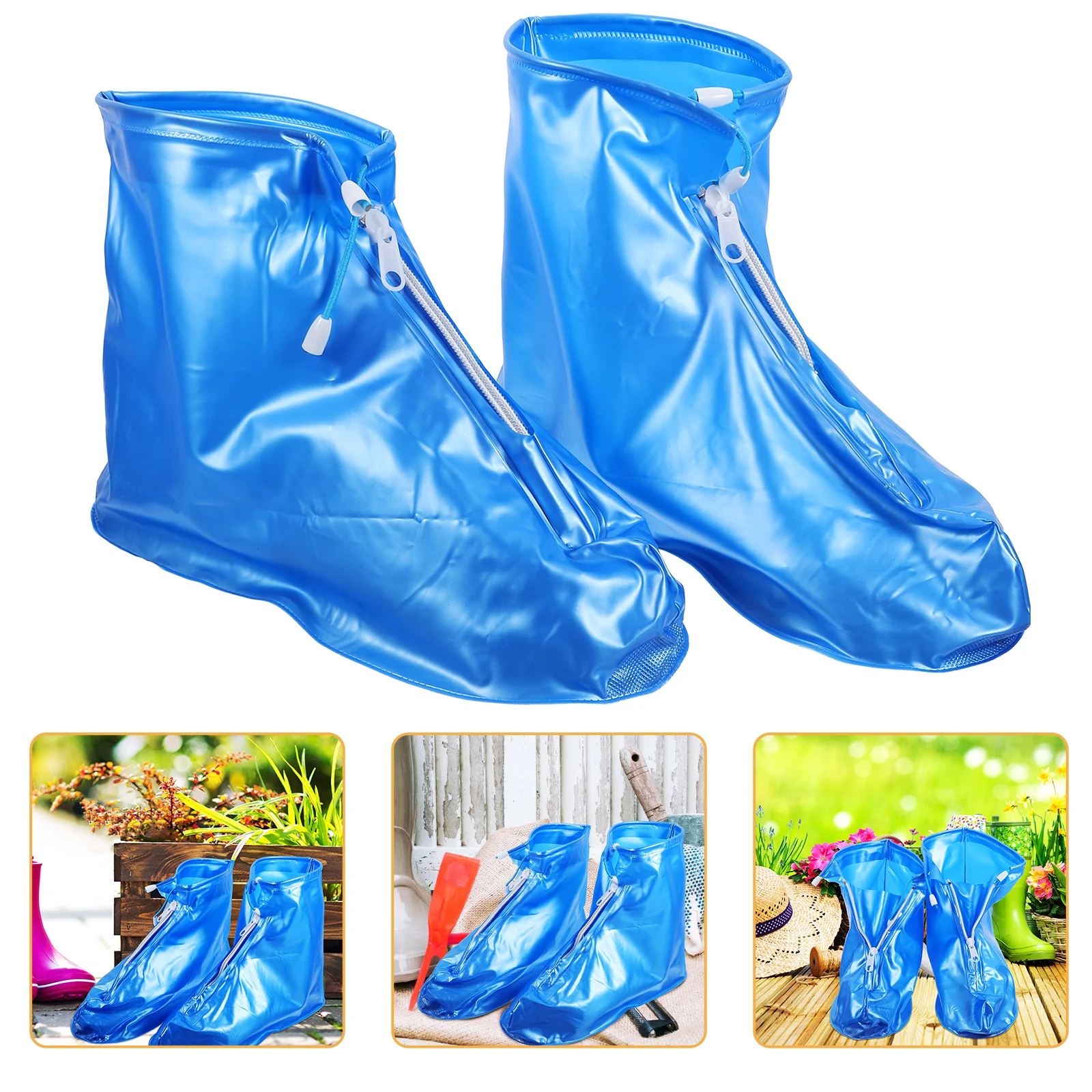 

1Pair Waterproof Shoe Covers Rain Boot Protector Adult Foldable Easy Wear Shoe Protector Cover for Outdoor Sports Size 40-41