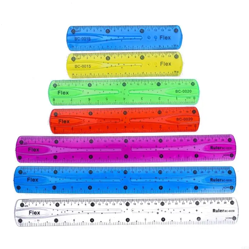 

G8TA 2Pcs Clear Ruler, Shatterproof Safety Kids School Supplies for School and Office