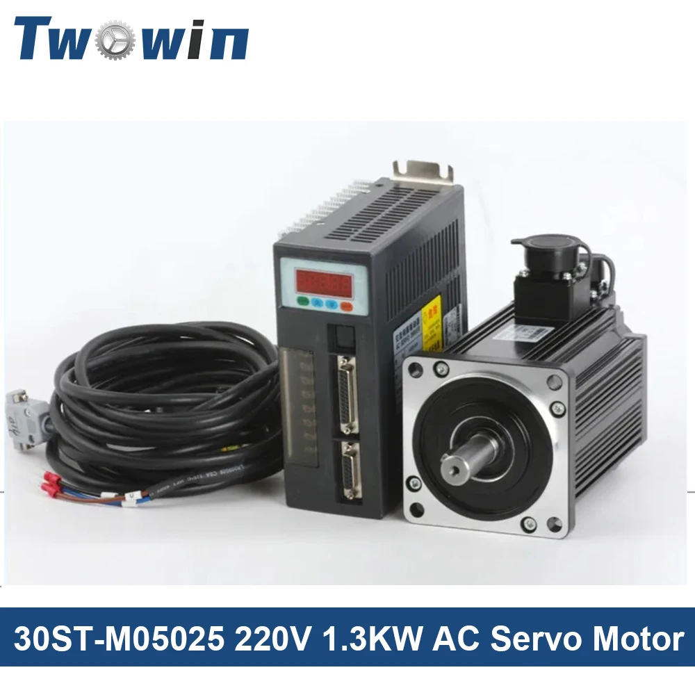 130ST-M05025 220V 1.3KW AC Servo Motor 5N.M. 1300W 2500RPM Single-Phase AC Drive Permanent Magnet Matched AASD- 30A Driver