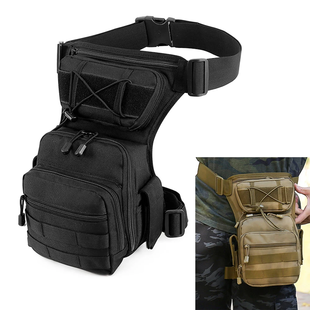 Men Motorcycle Rider Hip Drop Leg Bags Waist Pack Travel  Male Nylon Messenger Cross body Bum Fanny Pack Thigh Belt Bag