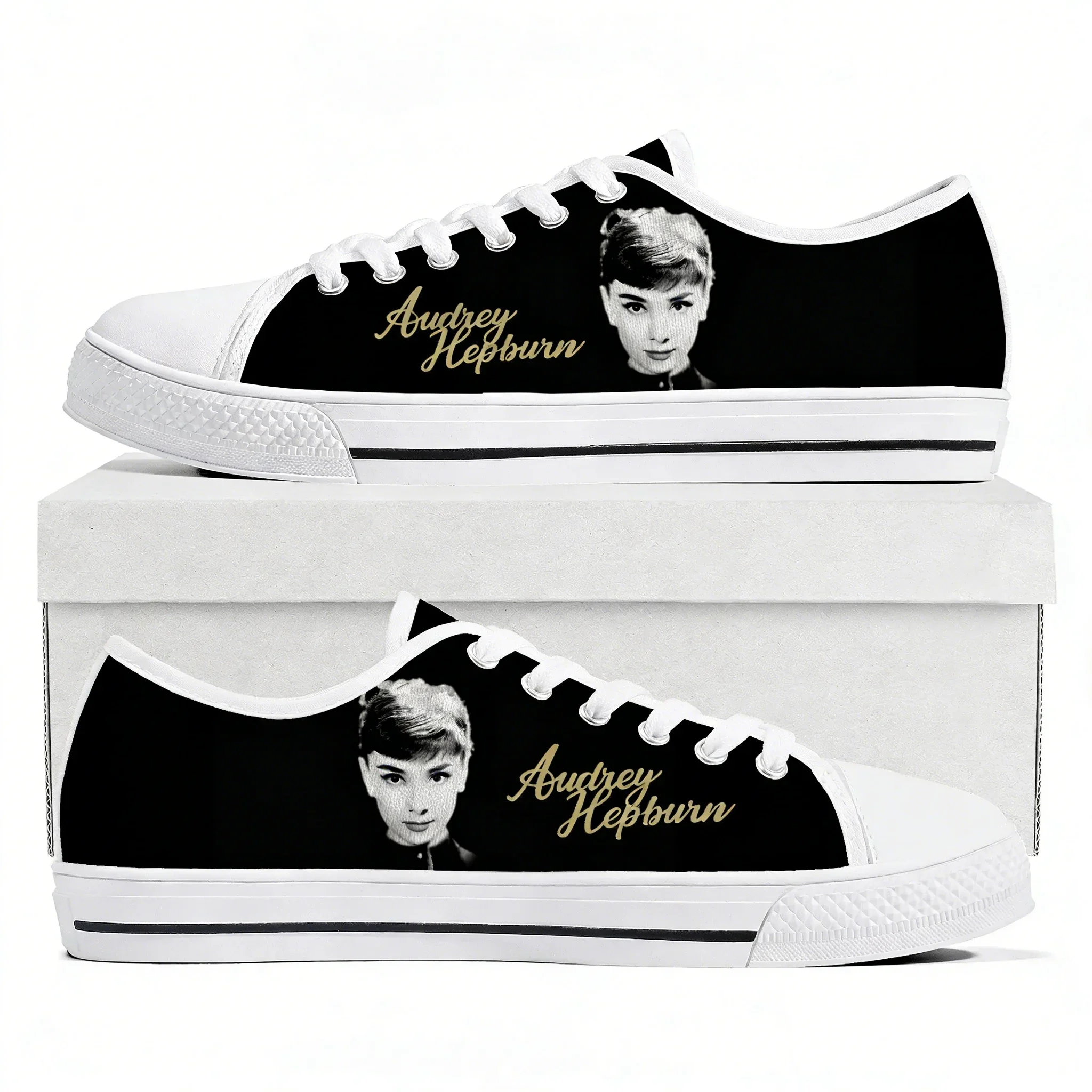 Audrey Hepburn actress Low Top Lightweight Sneakers Mens Womens Teenager Flats Canvas Sneaker Hiking Travel Casual Shoes