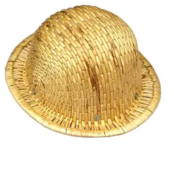 Full Brim Hard Hat Construction Hard Hats, Breathable Men Women Safety Helmet, 6 Point, Bamboo Rattan Weave Design