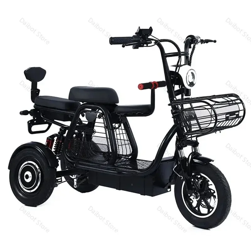 3 Wheel Electric Tricycle 3 Seater Adults 48V 12Inch Powerful Electric Scooter With Reverse Function e Scooter Dual Motor 500W