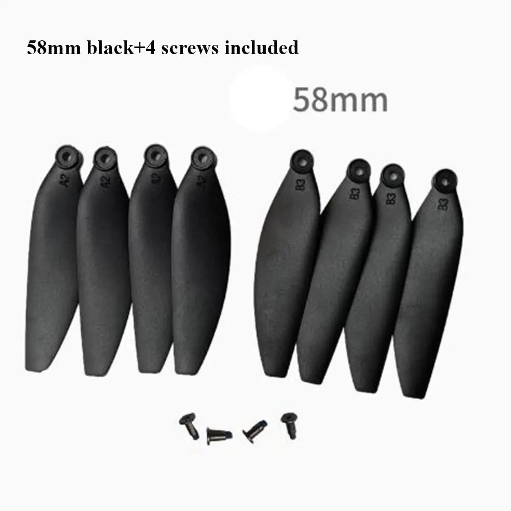 Lames d'hélice pliantes universelles 58mm/66mm, pièces de Drone télécommandées noires, lame de rechange en plastique pour quadrirotor