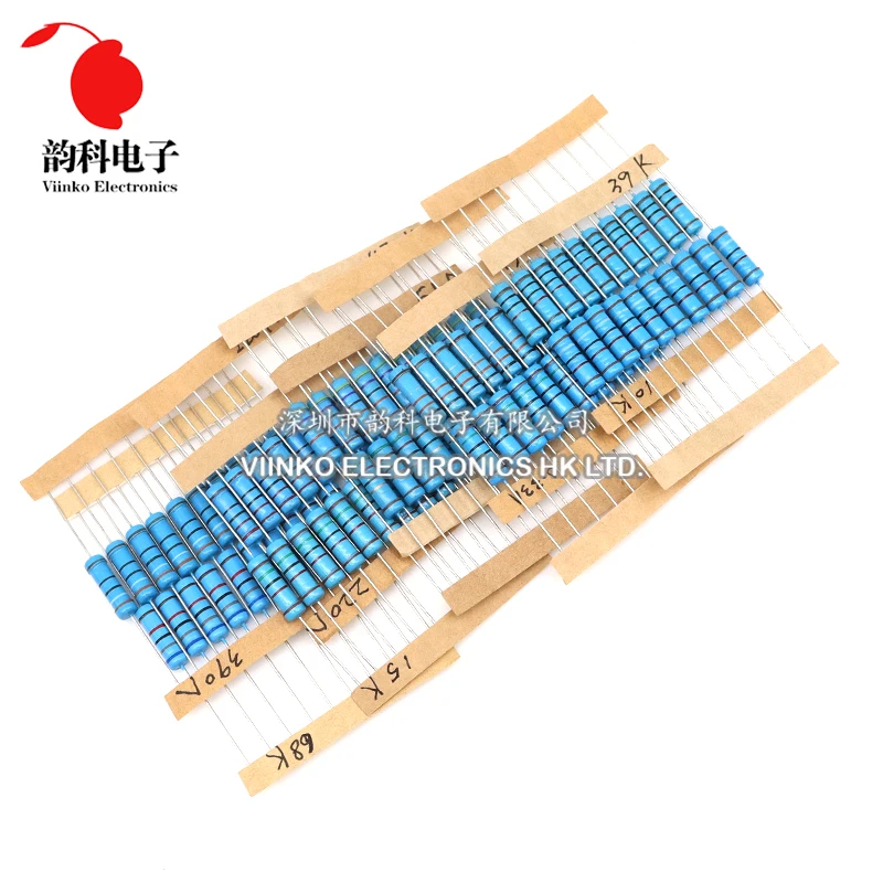 Imagem -06 - Kit de Resistor de Filme de Metal Pacote de Sortimento 2w 0.33r1m Ohm 64valoresx10 Pcs 640 Pcs