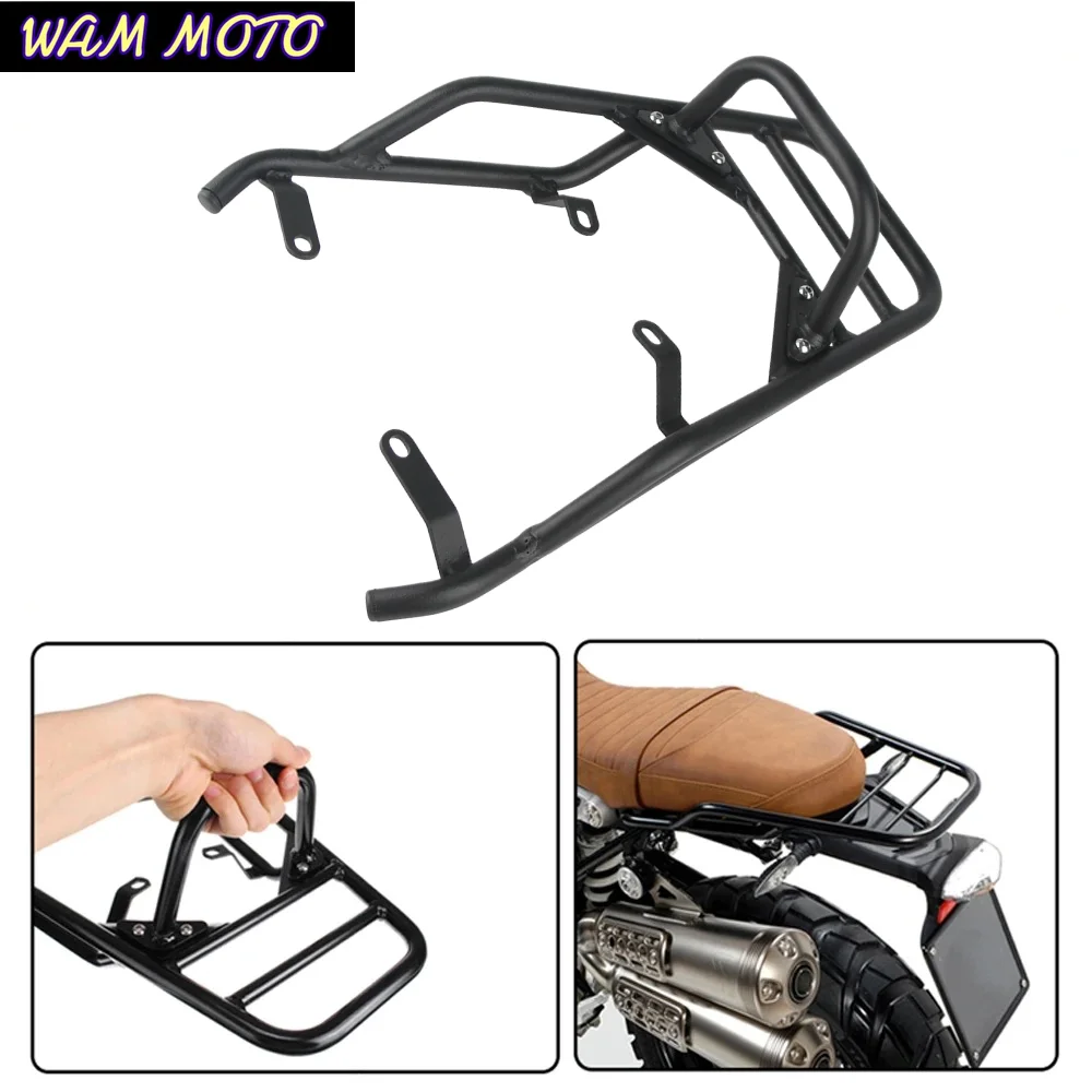 Motorcycle Rear Seat Rack With Handle Grip Luggage Bracket Shelf Support For BMW R Nine T R9T Pure Racer 2014-2023