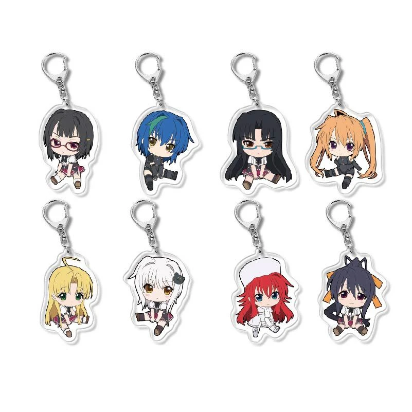 

High School DxD HERO Acrylic Pendant Keychains Kureha Rias Accessories Car Key Chain Key Ring Phone Bag Hanging Jewelry Gifts