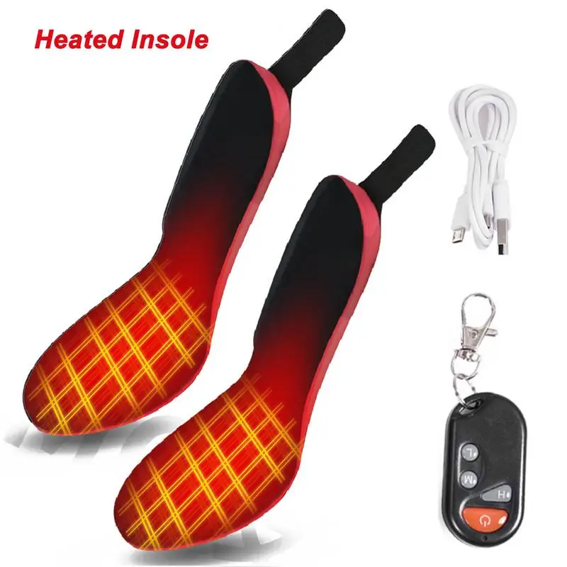 

2100Mah Battery Rechargeable Heated Shoes Insoles Wireless Remote ControlledAdjustable Temperature Foot Warmer For Men Women