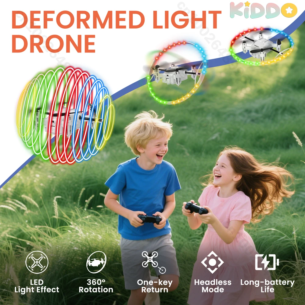 

RC Drone Quadcopter Colorful Light 360 Flip Stunt Remote Control Aircraft RC Key Return Headless Mode Toys Present for Kids
