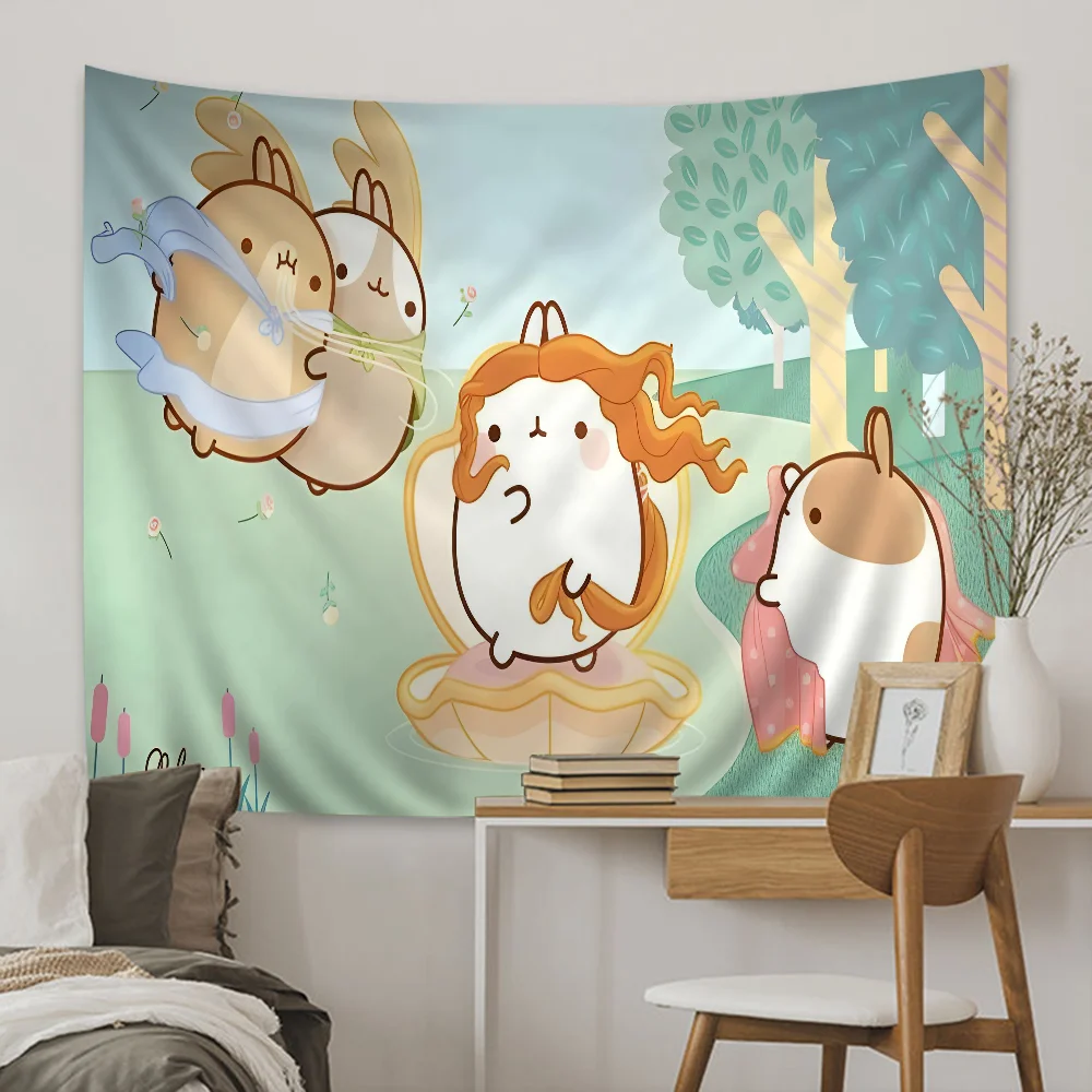 Molang Colorful Tapestry Wall Hanging Hanging Tarot Hippie Wall Rugs Dorm Wall Art Decor