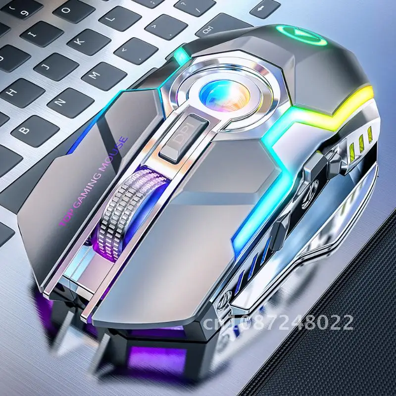 

Wireless Rechargeable Gaming Mouse Silent 1600 DPI RGB LED Backlit Ergonomic 2.4G USB Receiver Mouse For Laptop Computer