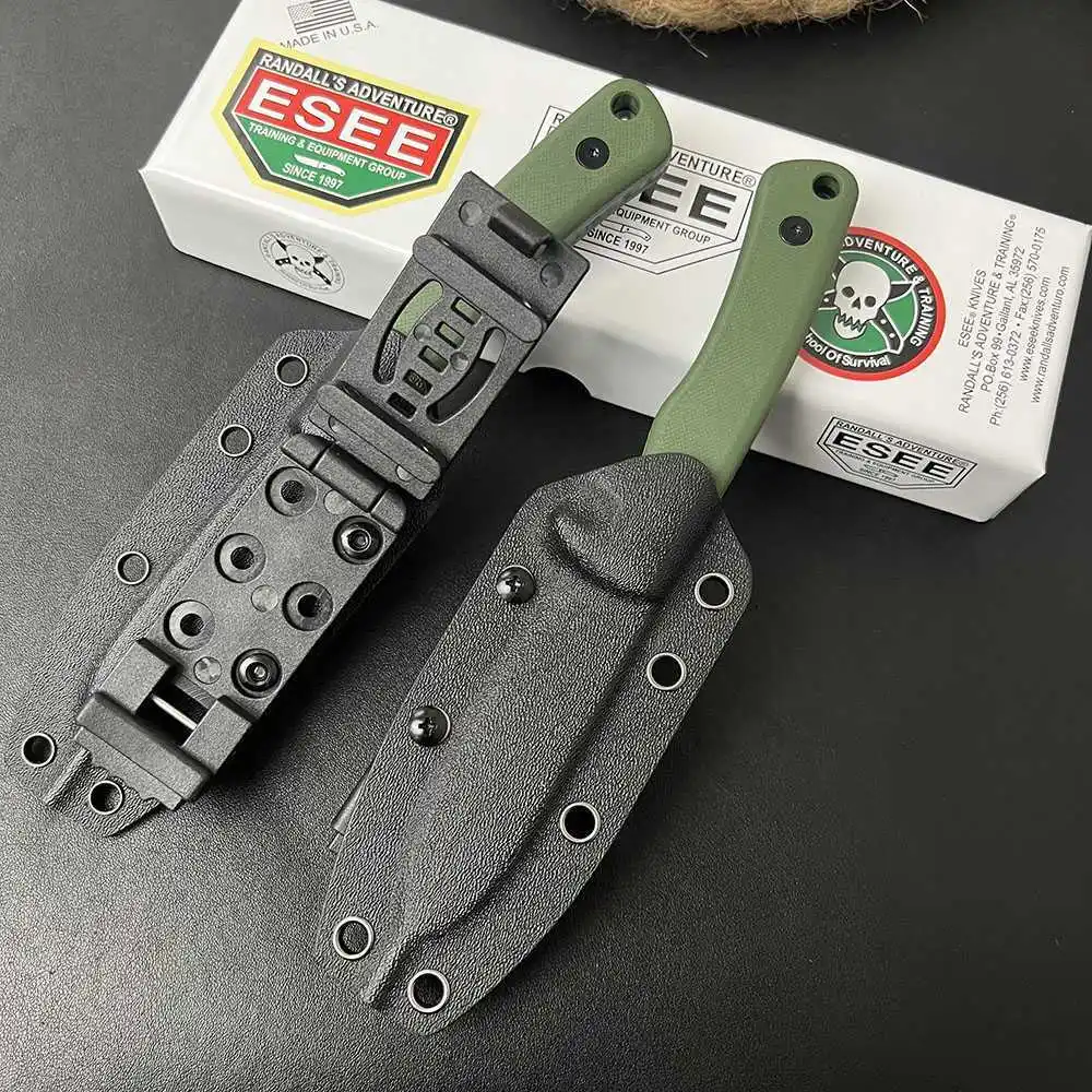 EDC Wilderness Camping High Hardness Folding Knife ESEE-AGK Forest Escape Backpack Cutting Tool Pocket Knife with Kydex Sheath