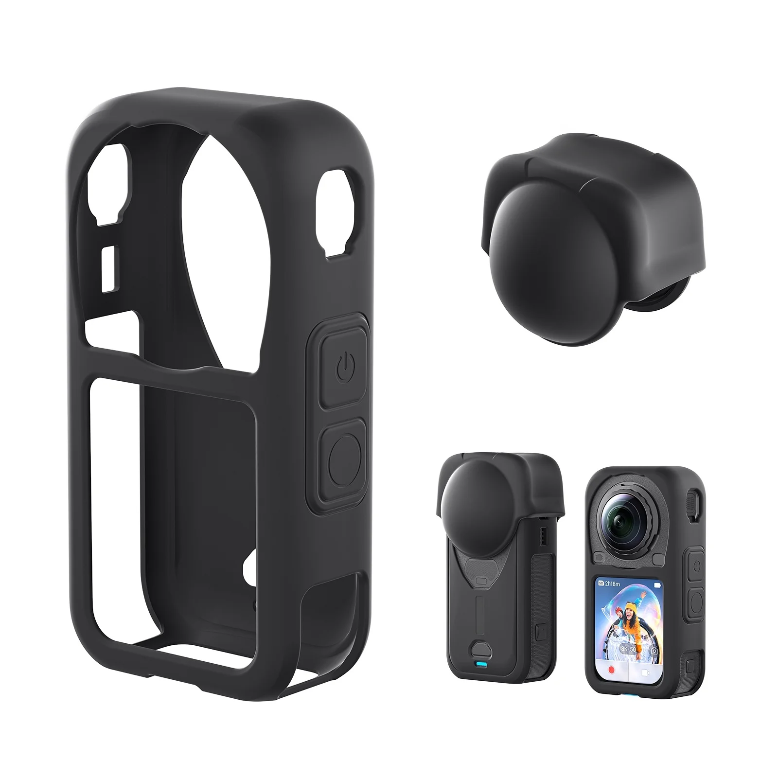 Silicone Case Cover for Insta360 X6, Protective Case Camera Lens Protector Scratch-Resistant Shockproof Sleeve Accessories