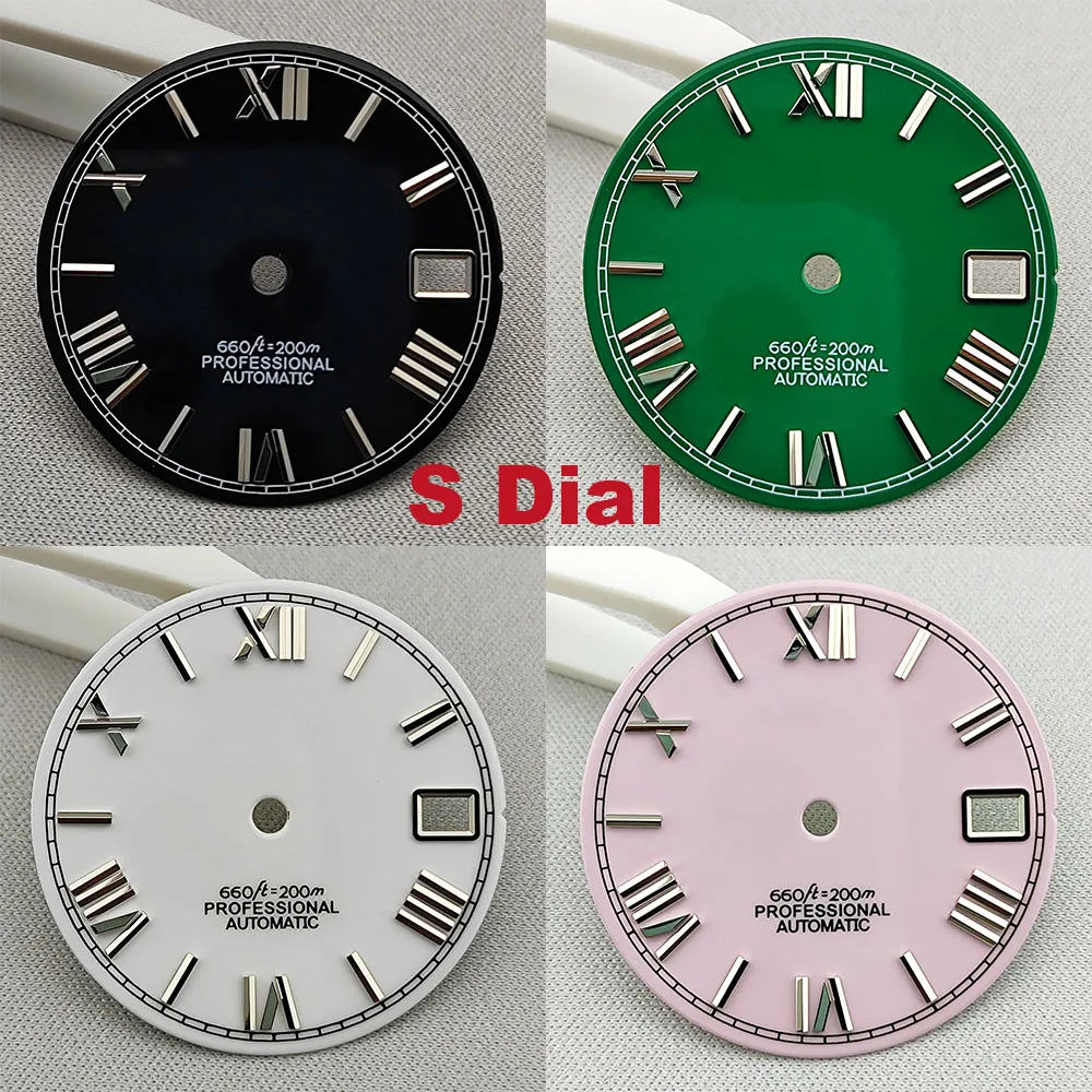 Mostrador de relógio nh35 de 28.5mm, mostrador s adequado para movimento nh35 nh36, ferramenta de reparo de acessórios de relógio