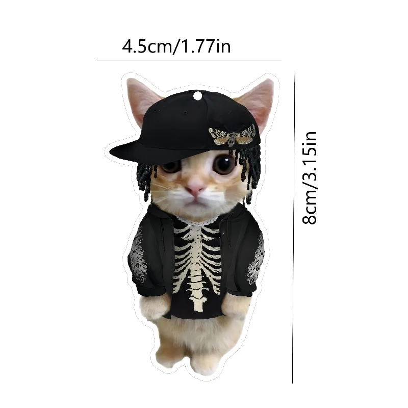 Car Air Freshener Streetwear Style Orange Cat Hanging Scent Card for Car Interior Decor Rearview Mirror Ornament Gift