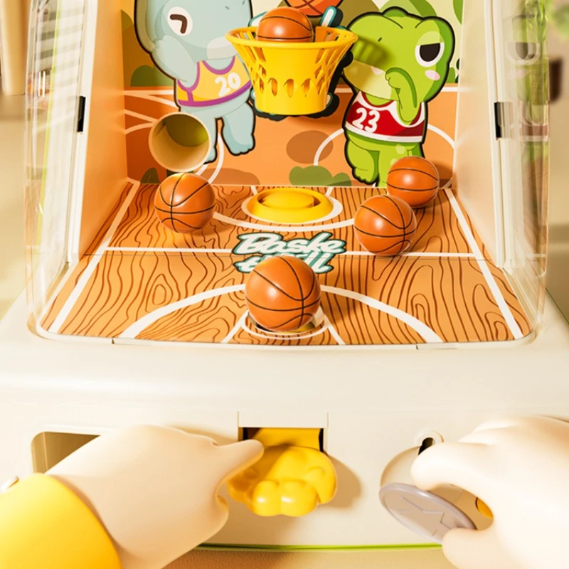 Giocattoli per macchine da basket con palline per bambini Gioco a gettoni Tiro Macchina da gioco per flipper Giocattolo natalizio interattivo da tavolo per bambini
