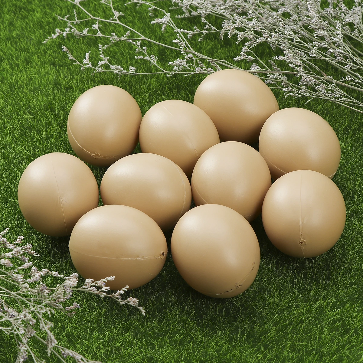 

10Pcs False Eggs High Quality Artificial Plastic Eggs Natural Appearance Real Egg Replacement for Breeding and