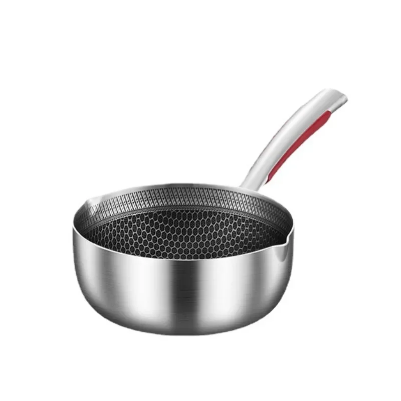 Soup Pots Japanese Style Snow Flat Pan Three Layers of Steel Milk Pot  316 Stainless Steel Non-stick Pan Frying Pan Seafood Pot