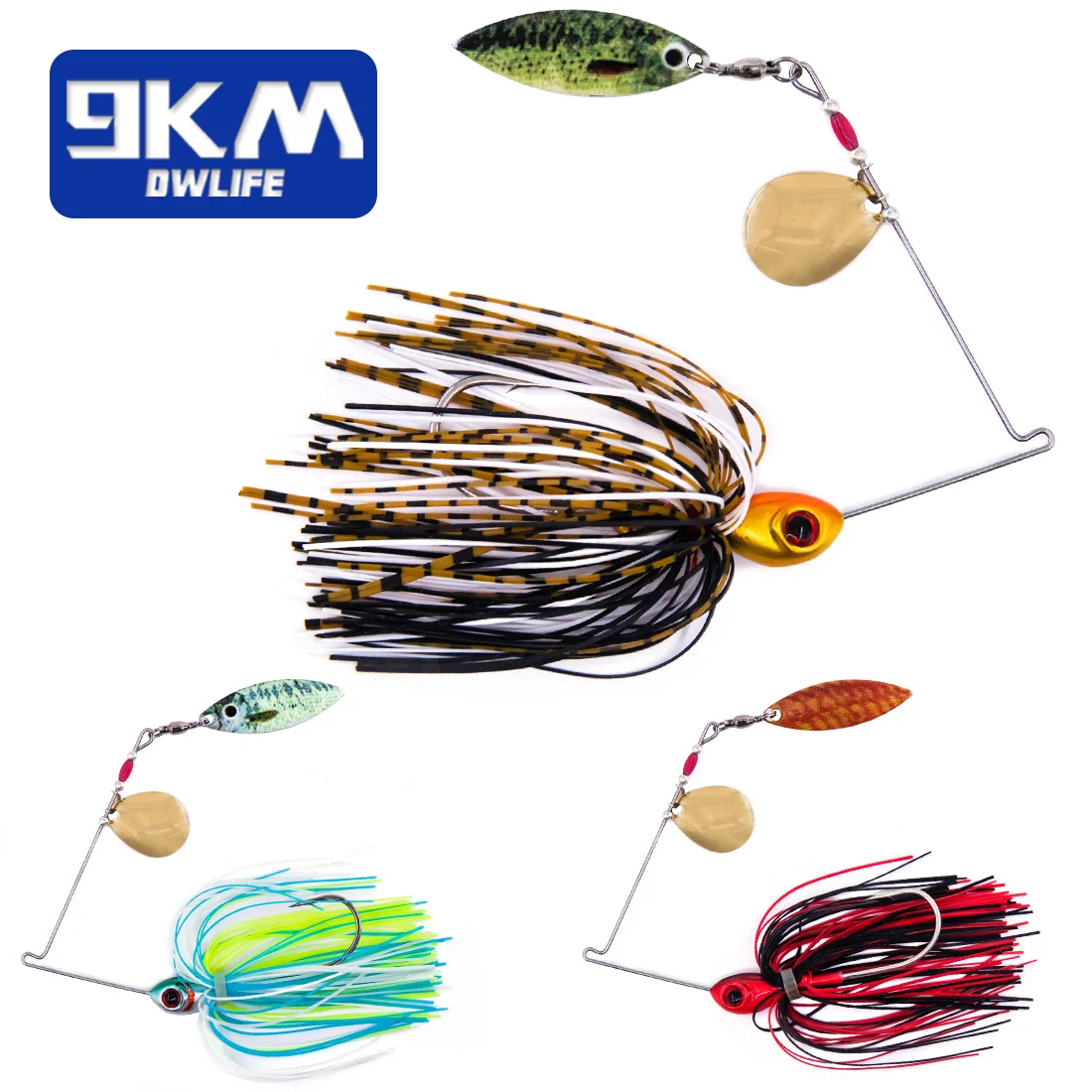 9KM Spinner Baits for Bass Fishing SpinnerBaits Jig Lures Swimbait Willow Colorado Blade Tandem Spinners Freshwater Swim Lure