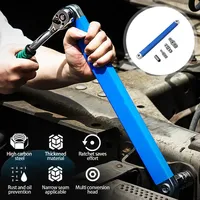 Multifunctional Car Offset Extension Wrench with 4 Adapters Dual-purpose Impact Socket Ratchet Wrench Automotive Hand Spanner