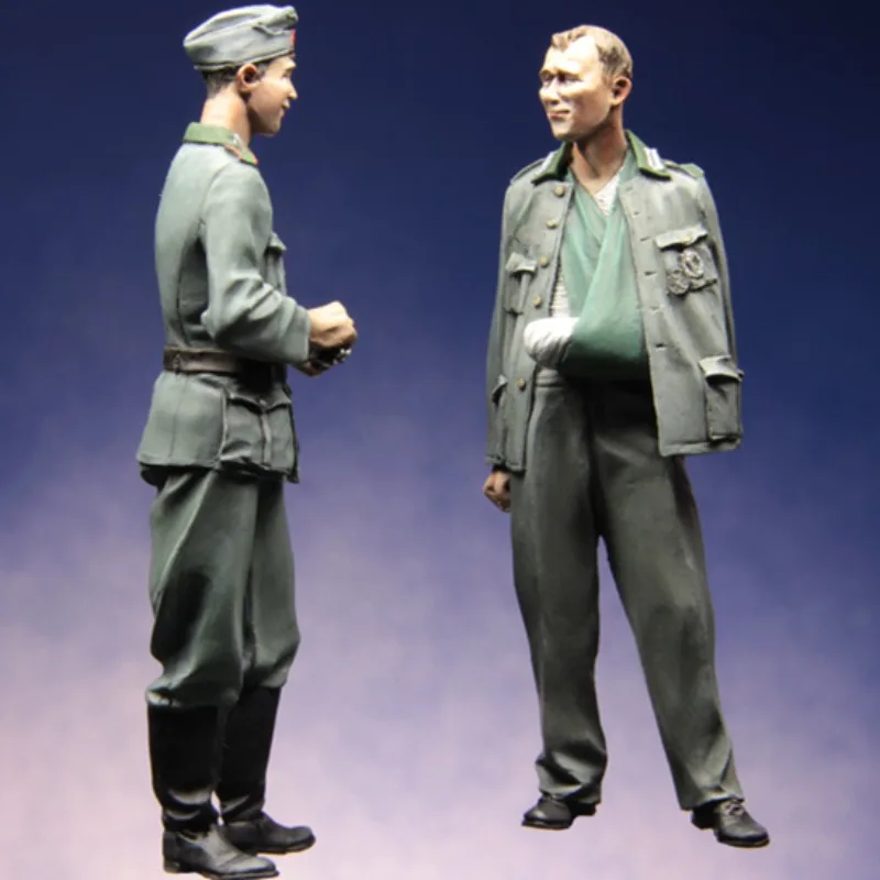 1/35 Scale Resin Figure Assembled Model Kit Scene Layout Miniature Soldier 2 Persons Hobby Diorama Unassembled Unpainted N062