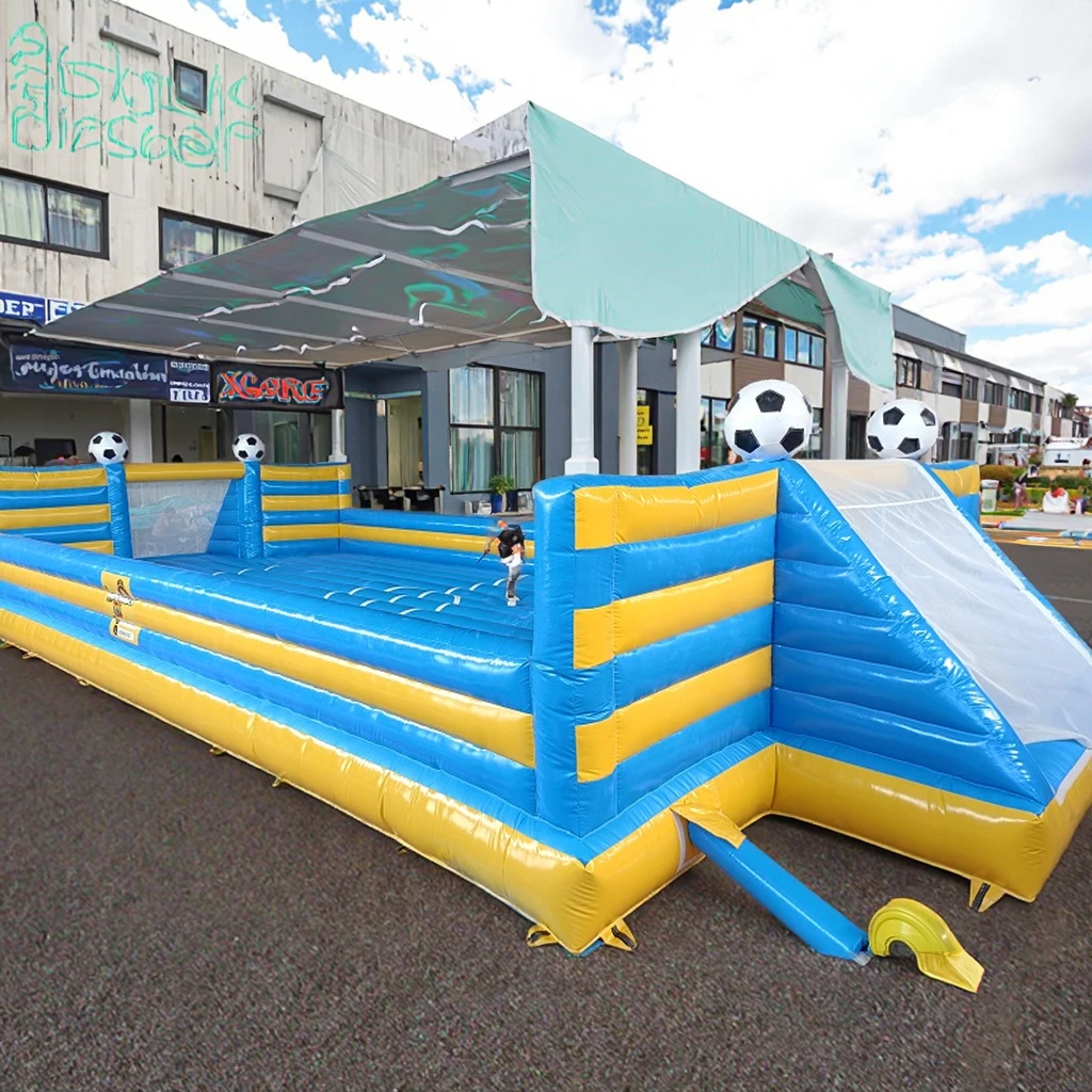 Inflatable Football Playground, 15m*7m PVC Soccer Field, High Quality, Easy Setup, 1000kg Capacity, Kids Play Area