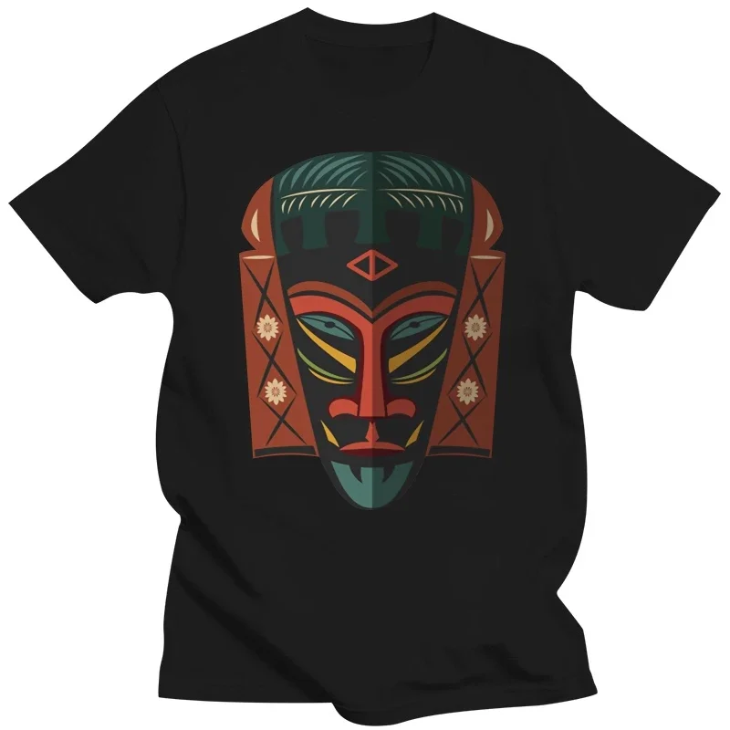 Cool African Ethnic Tiki Mask Men Tee -Image By Humorous Tee Shirt