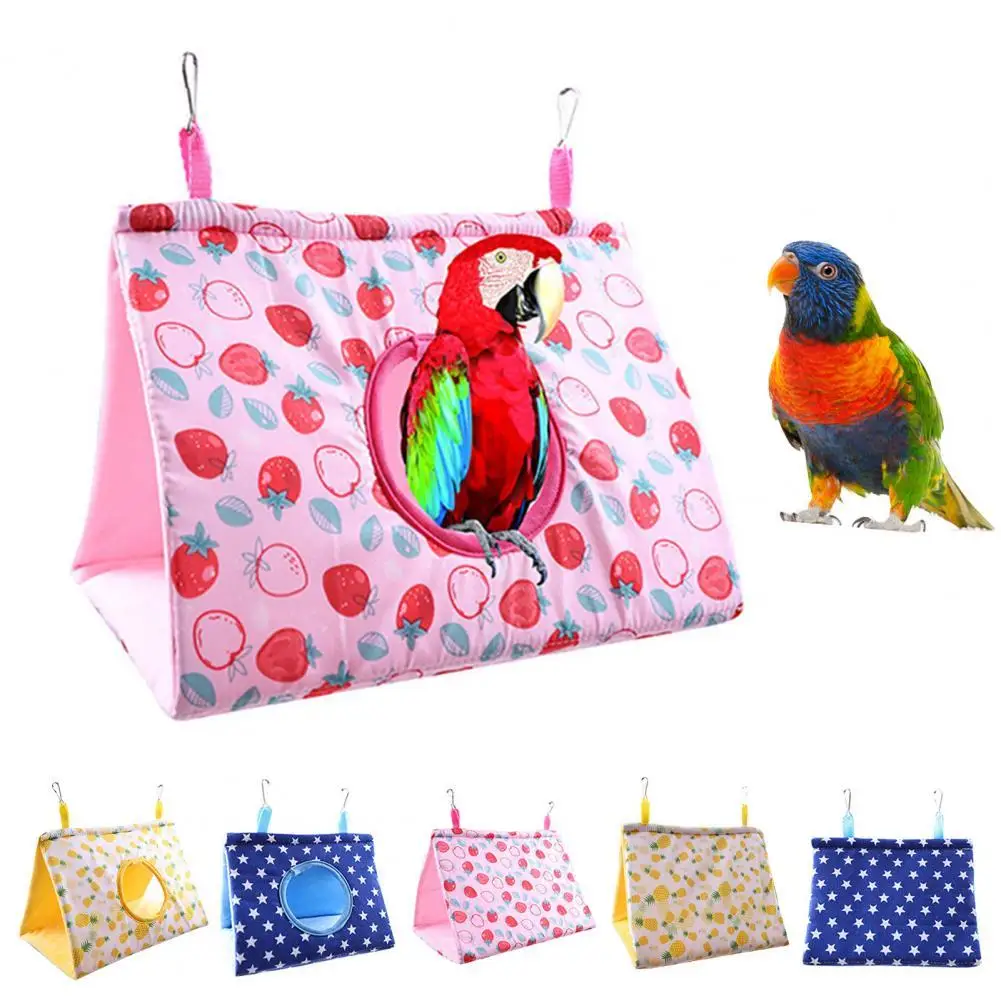 Parrot Hammock Keep Warm Printed Hanging Swing Pet Bird Nest Bed House Cage Accessories