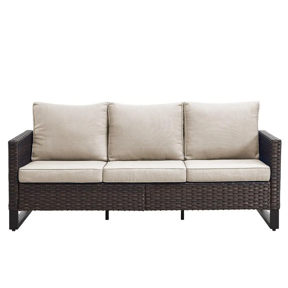 

Outdoor Couch Patio Furniture Wicker Patio Sofa with Deep Seat High Back, 800Lbs Weight Capacity Oversize Outdoor Seating 3 Sea