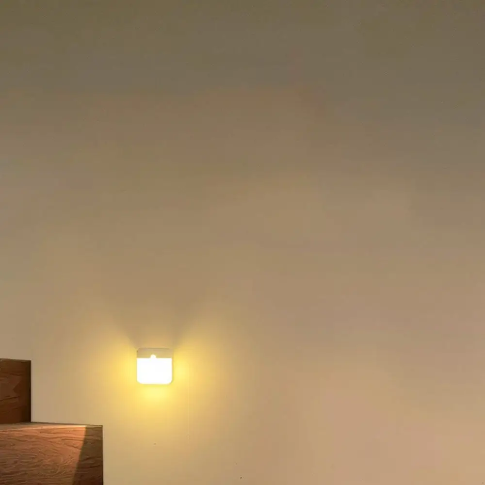 Wireless LED Motion Sensor Night Light Rechargeable Wall Lamp For Corridor Stairs Cabinet Magnetic Induction Home Light