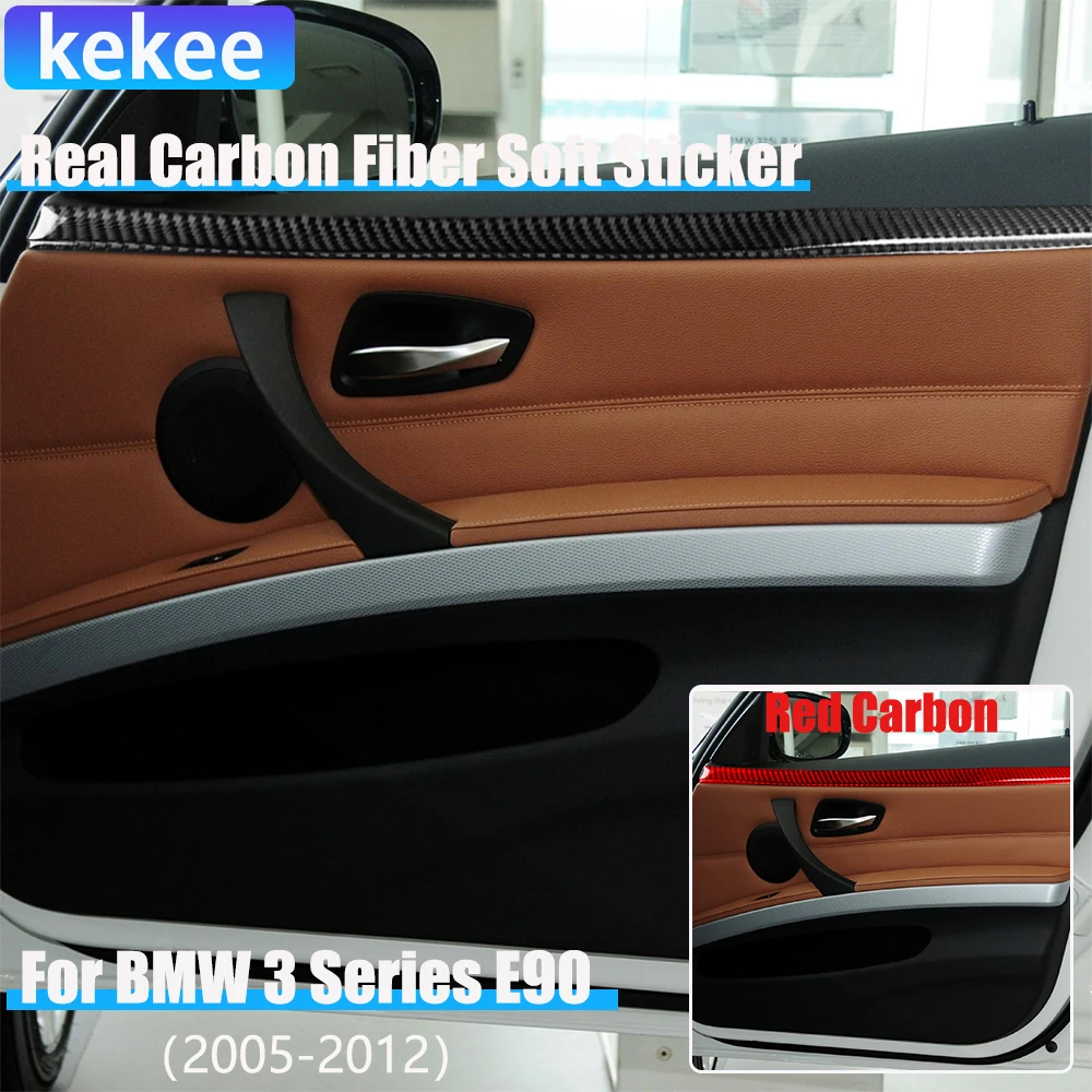 

Настоящие автомобильные аксессуары из углеродного волокна, наклейка на панель передней двери для BMW 3 серии E90 2005 2006 2007 2008 2009 2010 2011 2012