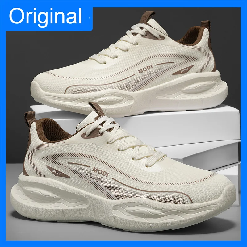 

Men Sports Shoes Fashion Mesh Breathable Lace Up 2026 New Durable Light Thick Soled Teenagers Outdoor Running Tennis Shoes