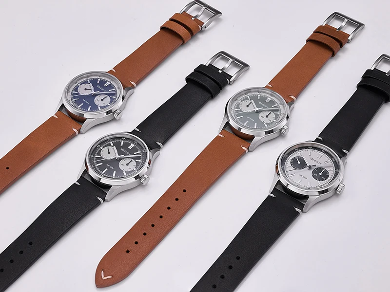 Milifortic R078 Klassische Retro Herrenuhr mit sanftem Quarzwerk, Panda-Multi-Zifferblatt, elegante Armbanduhr für den täglichen Geschäfts- und Anzuggebrauch, cool und stilvoll. – Detail 1