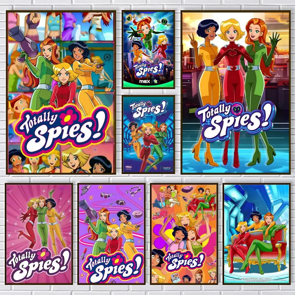 Spy Cartoon Totally Spies Poster PP Paper Wall Art for Living Rooms Bars Cafes Stylish Home Decor Gift