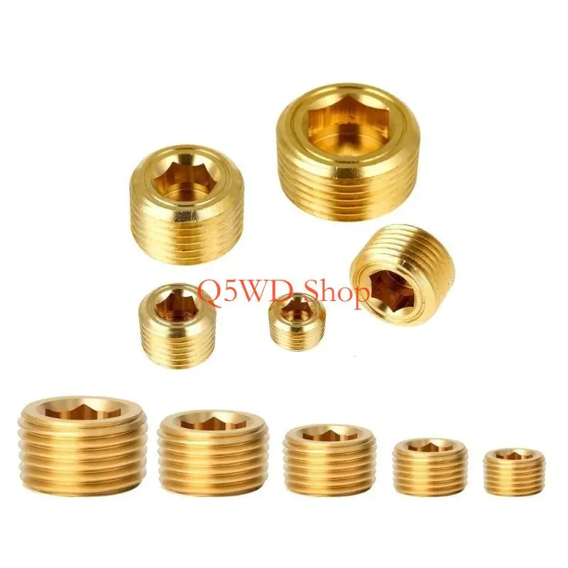 Q5WD PRASS PIPE SLIPS مجموعة التشكيلة 10/25pcs ذكور الخيط السداسي الداخلي للذو