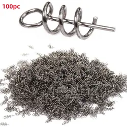 Pack of 100pcs Spring Lock Pin Crank Hook Fishing Connector 14mm Stainless Steel Swivels Snap For Soft Bait Fishing Accessorie