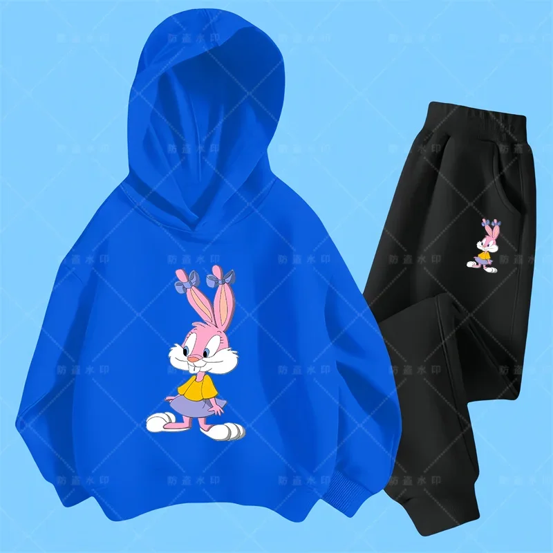 2024 autumn Bugs Bunny Sweatshirt Boy Sweatshirt girls Bugs Bunny Sweatshirt Hoodies Pant 2Pcs Kids Tracksuits Children Clothing