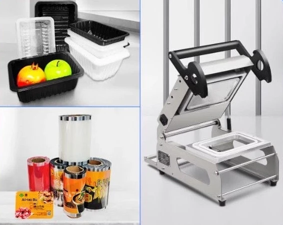 NWD Stainless Steel Manual Meal Box Tray Sealer Heat Tray Sealing Packing Machine For Food Meat Seafood